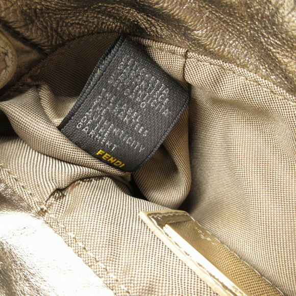 FENDI Zucca Pattern Leather Gold Shoulder Pouch - Picture 6 of 9